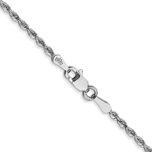 10KT White Gold 22-inch 1.85MM Diamond-cut Rope Chain