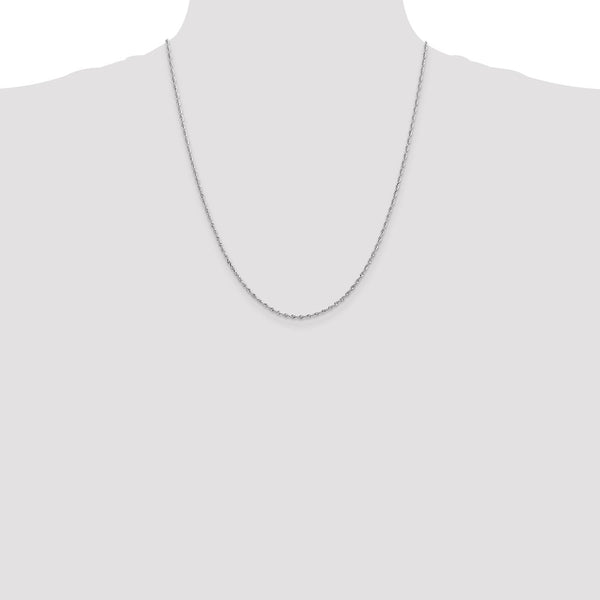 10KT White Gold 22-inch 1.85MM Diamond-cut Rope Chain