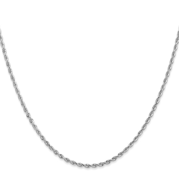 10KT White Gold 24-inch 2MM Diamond-cut Rope Chain