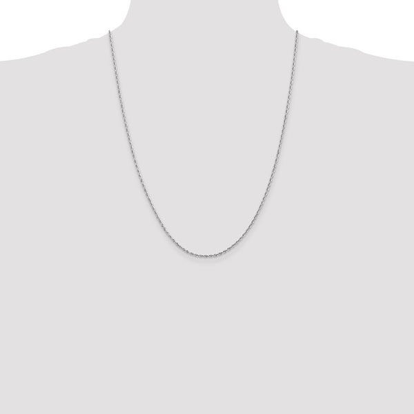 10KT White Gold 24-inch 2MM Diamond-cut Rope Chain