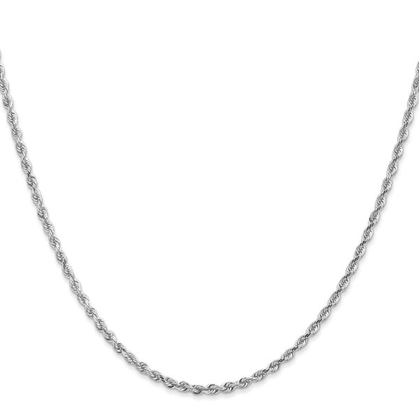 10KT White Gold 18-inch 2.25MM Diamond-cut Rope Chain