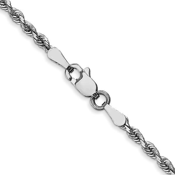 10KT White Gold 18-inch 2.25MM Diamond-cut Rope Chain