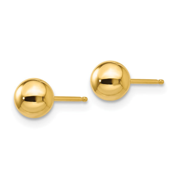 10KT Yellow Gold 5MM Ball Stud Earrings