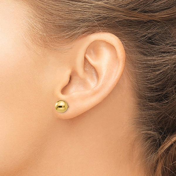 10KT Yellow Gold 8MM Ball Stud Earrings