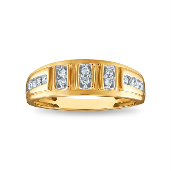 1 CTW Diamond Wedding Trio Set in 10KT White and Yellow Gold