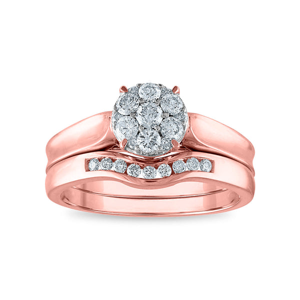 5/8 CTW Diamond Wedding Trio Set in 10KT Rose Gold