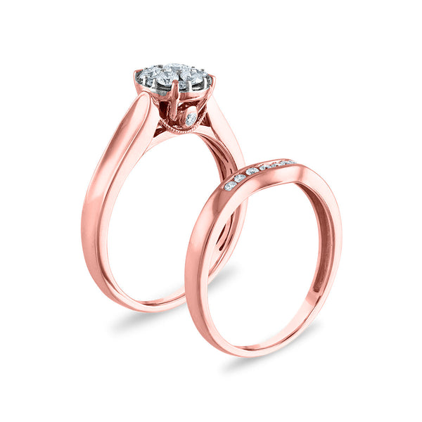 5/8 CTW Diamond Wedding Trio Set in 10KT Rose Gold