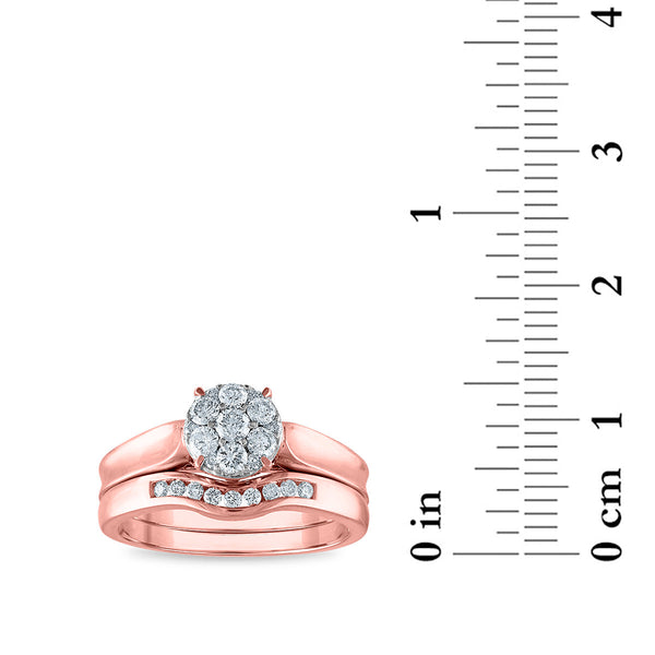 5/8 CTW Diamond Wedding Trio Set in 10KT Rose Gold