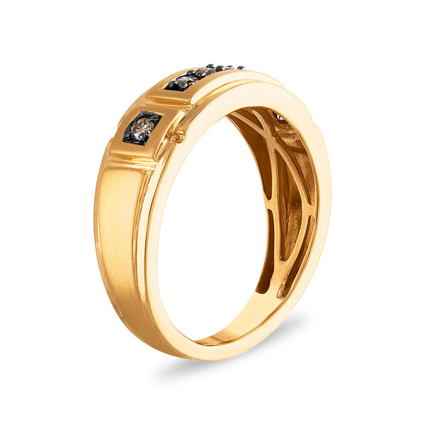 Mochaccino 1/4 CTW Diamond Wedding Ring in 10KT Yellow Gold