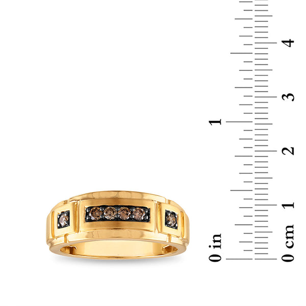 Mochaccino 1/4 CTW Diamond Wedding Ring in 10KT Yellow Gold