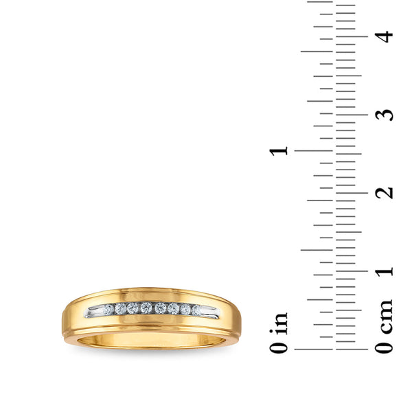 1/10 CTW Diamond Wedding Channel Set Ring in 10KT Yellow Gold