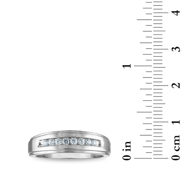 1/4 CTW Diamond Wedding Channel Set Ring in 10KT White Gold