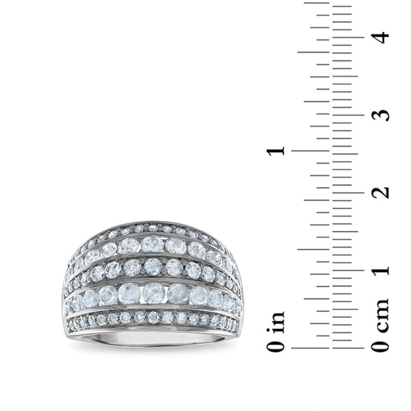 2 CTW Diamond Anniversary Five Row Ring in 14KT White Gold