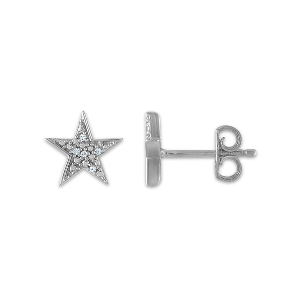 1/10 CTW Diamond Sun Moon Star 3-Pair Stud Earrings in Sterling Silver