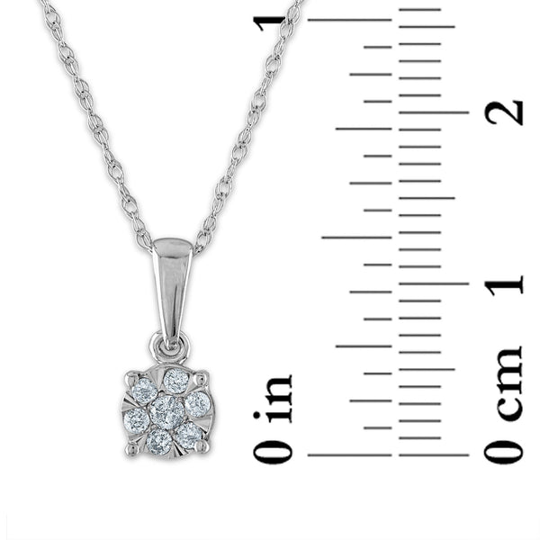 1/4 CTW Diamond Cluster Box Set Earring 18-inch Pendant in 10KT White Gold