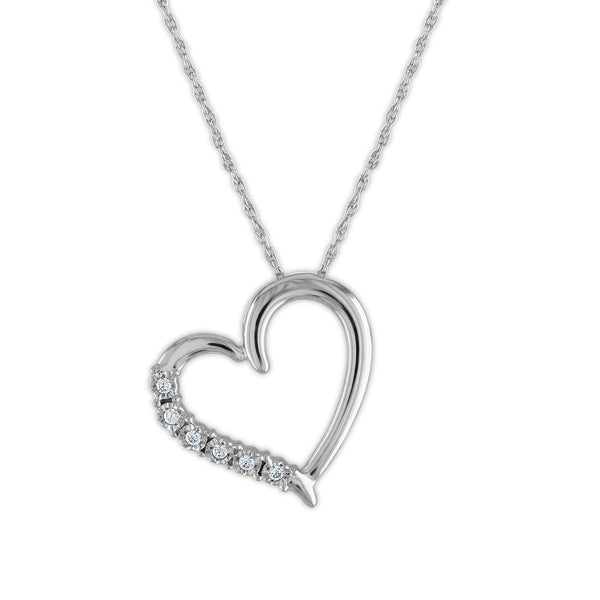 1/6 CTW Diamond Heart Box Set Ring Earrings 18-inch Pendant in Sterling Silver