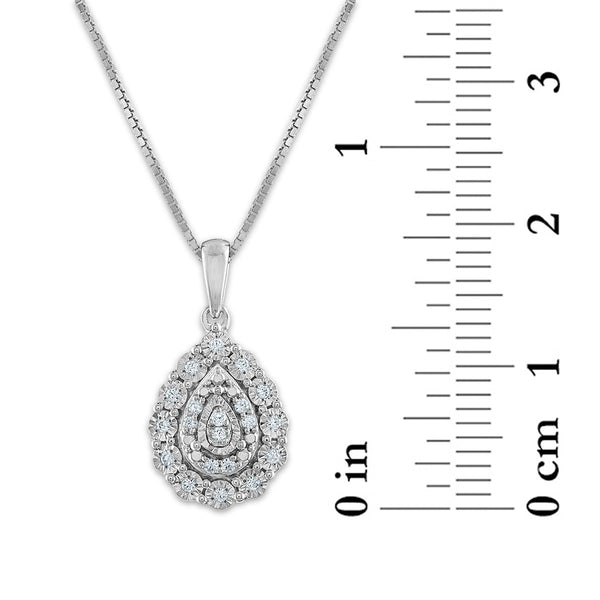 1/3 CTW Diamond Halo Ring Pendant Earrings Set in Sterling Silver