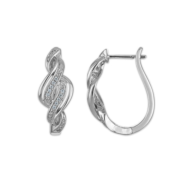 1/4 CTW Diamond 3-Piece Set in Rhodium Plated Sterling Silver