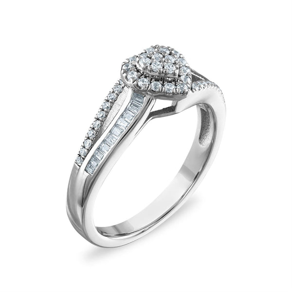 1/3 CTW Diamond Heart Promise Ring in 10KT White Gold