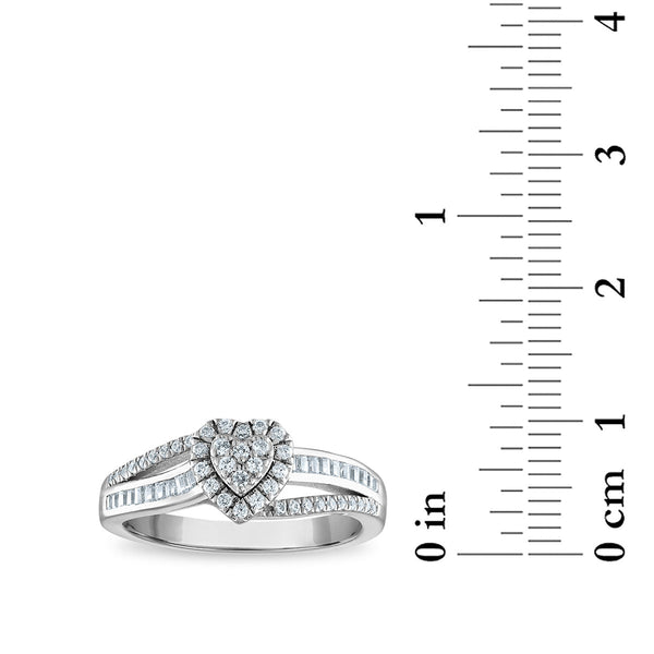 1/3 CTW Diamond Heart Promise Ring in 10KT White Gold