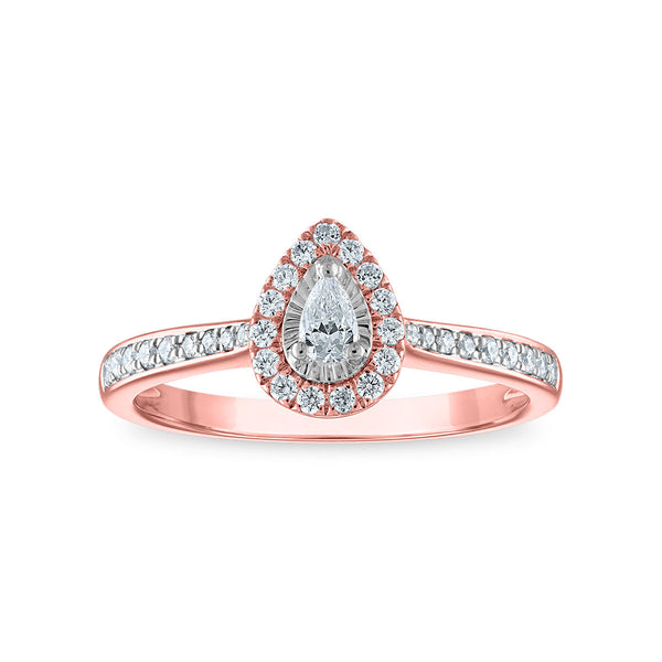 1/3 CTW Diamond Halo Ring in 10KT Rose Gold