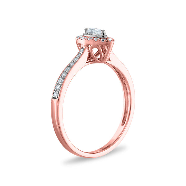 1/3 CTW Diamond Halo Ring in 10KT Rose Gold