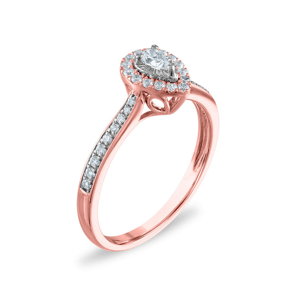 1/3 CTW Diamond Halo Ring in 10KT Rose Gold