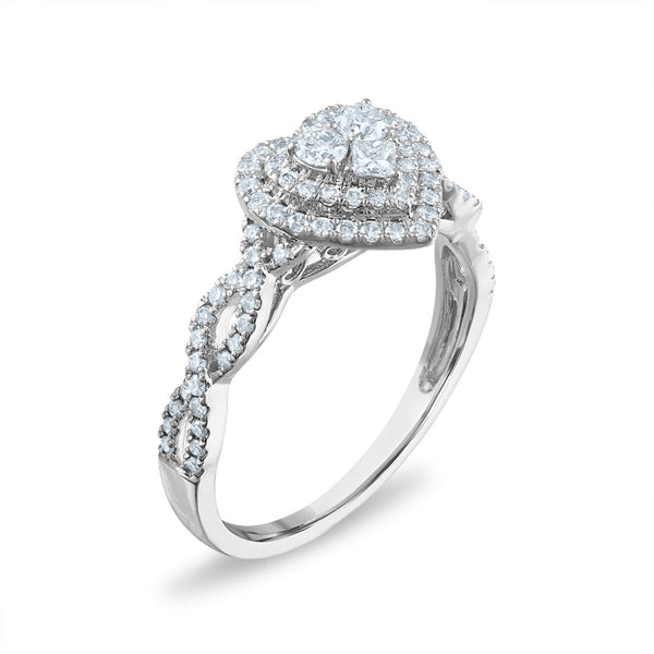 1/2 CTW Diamond Heart Engagement Ring in 10KT Gold