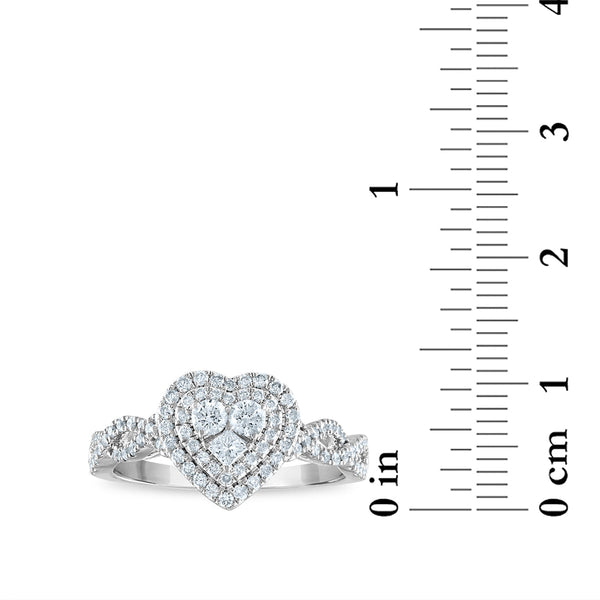 1/2 CTW Diamond Heart Engagement Ring in 10KT Gold