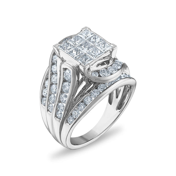 3 CTW Diamond Engagement Ring in 10KT White Gold