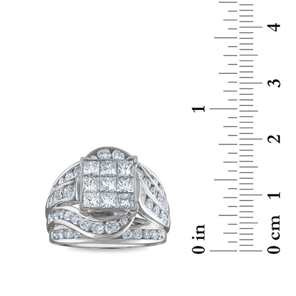 3 CTW Diamond Engagement Ring in 10KT White Gold