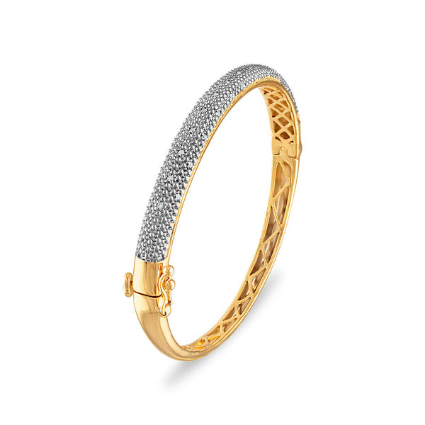 1/5 CTW Diamond Bangle Bracelet in Gold Plated Sterling Silver