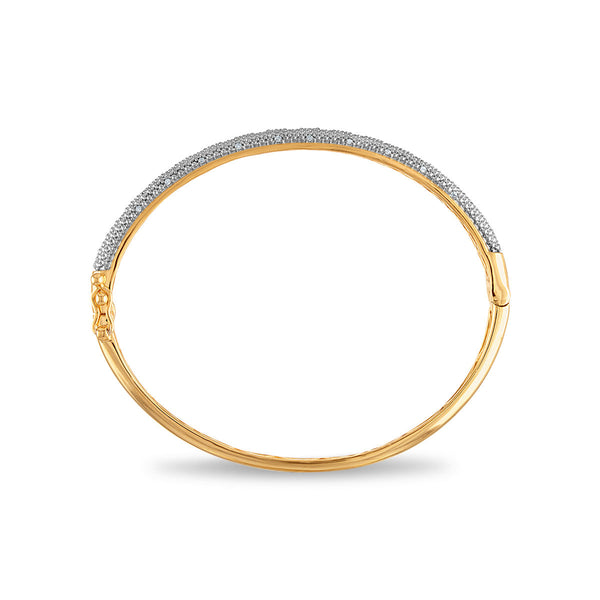 1/5 CTW Diamond Bangle Bracelet in Gold Plated Sterling Silver