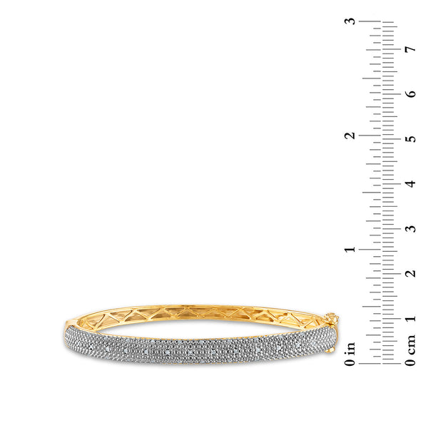 1/5 CTW Diamond Bangle Bracelet in Gold Plated Sterling Silver