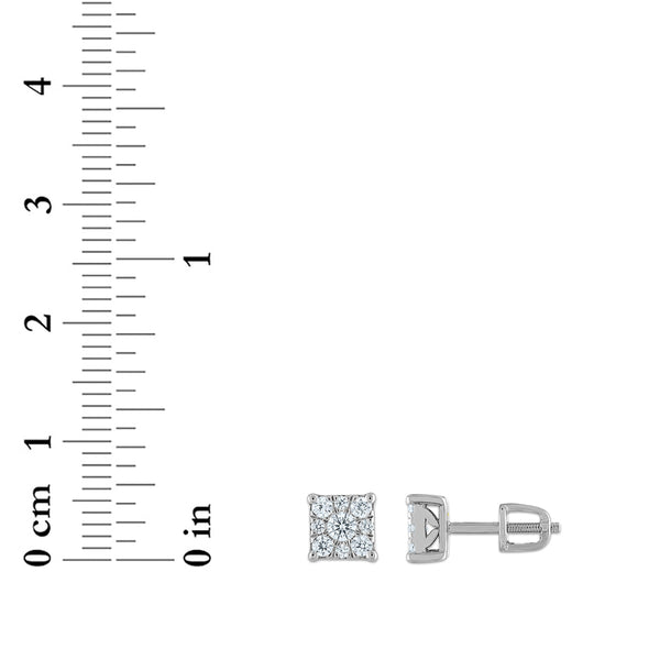 EcoLove 1/2 CTW Lab Grown Diamond Cluster Stud Earrings in 14KT White Gold