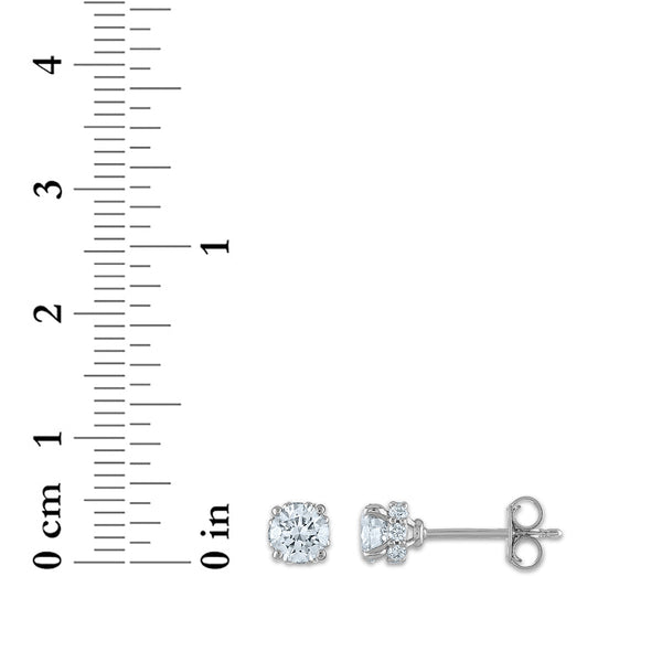 EcoLove 1 CTW Lab Grown Diamond Solitaire Stud Earrings in 14KT White Gold