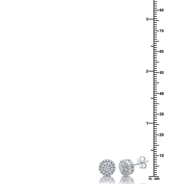 EcoLove 1/4 CTW Lab Grown Diamond Halo Stud Earrings in Sterling Silver
