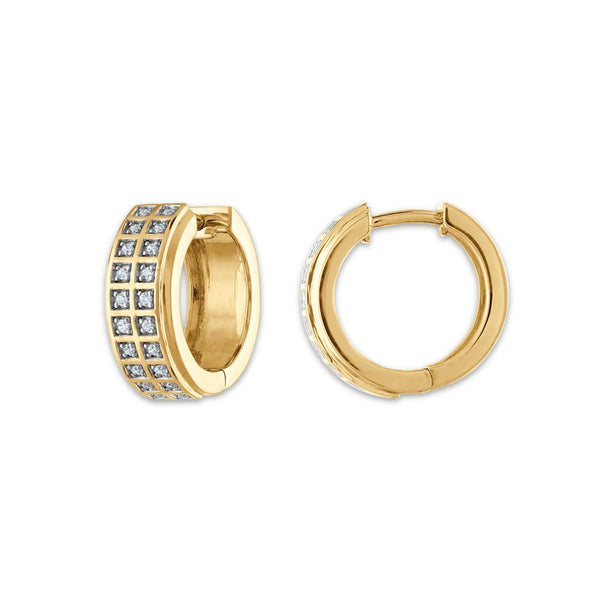 EcoLove 1/4 CTW Lab Grown Diamond Huggie Earrings in Yellow Gold Plated Sterling Silver