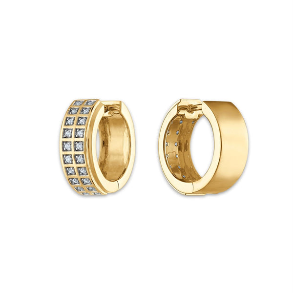 EcoLove 1/4 CTW Lab Grown Diamond Huggie Earrings in Yellow Gold Plated Sterling Silver