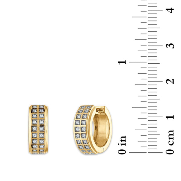 EcoLove 1/4 CTW Lab Grown Diamond Huggie Earrings in Yellow Gold Plated Sterling Silver