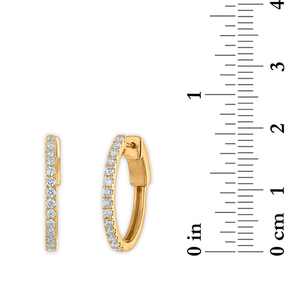 EcoLove 1/2 CTW Lab Grown Diamond Hoop Earrings in 10KT Yellow Gold