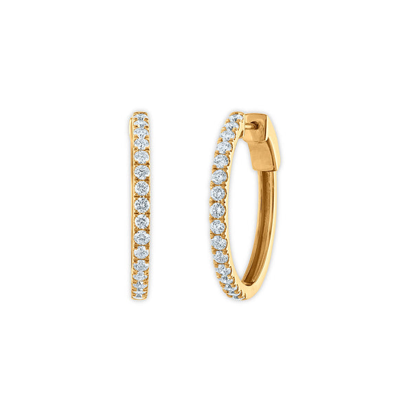 EcoLove 1 CTW Lab Grown Diamond Hoop Earrings in 10KT Yellow Gold