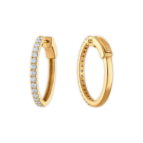 EcoLove 1 CTW Lab Grown Diamond Hoop Earrings in 10KT Yellow Gold