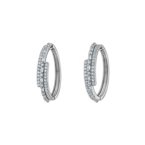 EcoLove 1 CTW Lab Grown Diamond Multi Row Hoop Earrings