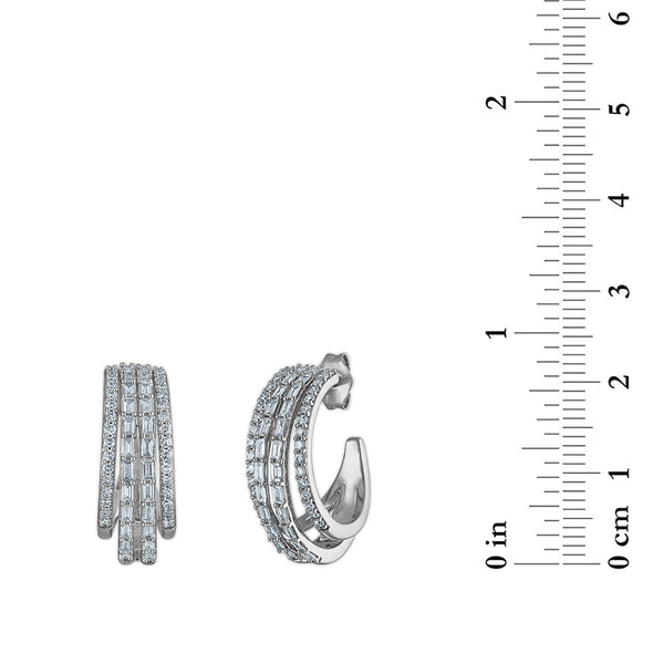 EcoLove 1 CTW Lab Grown Diamond Hoop Earrings in Sterling Silver