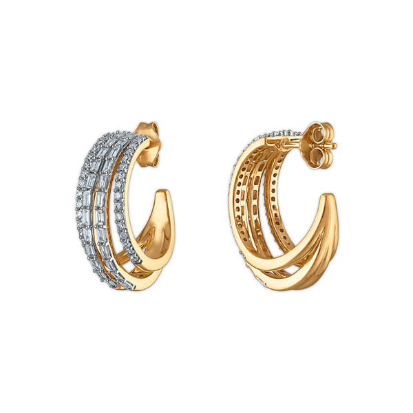 EcoLove 1 CTW Lab Grown Diamond Hoop Earrings in Gold Plated Sterling Silver