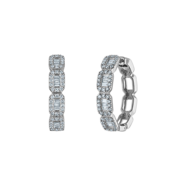 EcoLove 1 CTW Lab Grown Diamond Hoop Earrings in Sterling Silver