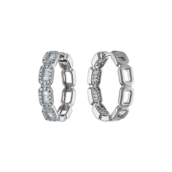 EcoLove 1 CTW Lab Grown Diamond Hoop Earrings in Sterling Silver