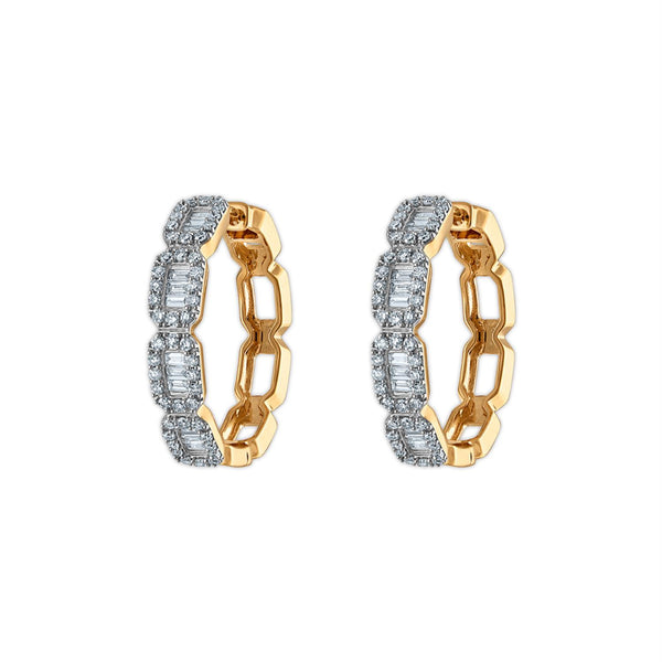 EcoLove 1 CTW Lab Grown Diamond Hoop Earrings in Gold Plated Sterling Silver