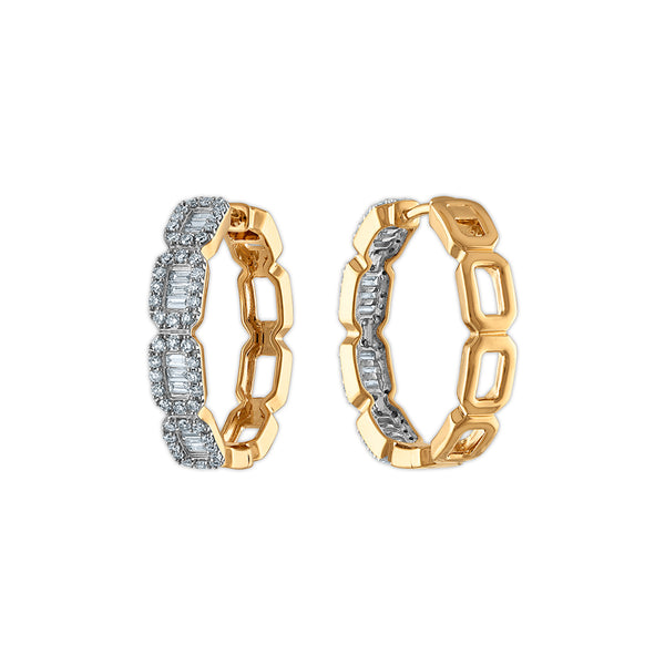 EcoLove 1 CTW Lab Grown Diamond Hoop Earrings in Gold Plated Sterling Silver